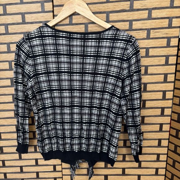 Ellen Tracy Black And White Cardigan Size Small‎ - Picture 2 of 7